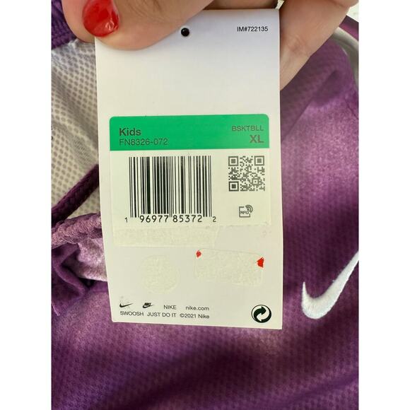 Nike Boys Purple Dri-FIT Elite 23 All Over Print Shorts Size XL - Picture 6 of 7